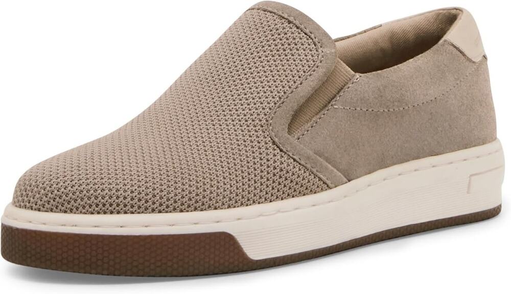 Steve Madden Boys Camdenn Sneaker Slip on Shoe, Taupe Beige, 4 Big Kid